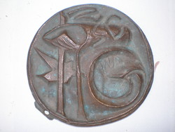 E H  Plakett , Bronz,  ! 824 gramm ! ! ! . 12 cm Átmérő .