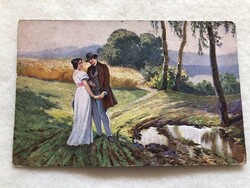 Antik, régi romantikus képeslap - 1916                        -6.