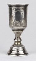 1N331 old base 800 silver glass baptism cup 57 g