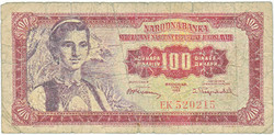 Jugoszlávia 100 dinár 1955 FA