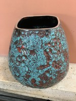 A vase with a special ruckus glaze, fired on a high fire