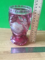 Colorful crystal vase with a polished tulip pattern