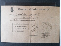 Postai föladó vevény 1893!