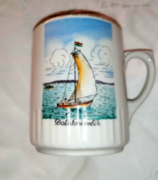 Old, rare, Zsolnay Balaton souvenir mug