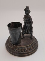 Toothpick holder, pen holder, with a female figure