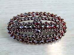Gold-plated silver brooch with garnet (210625)