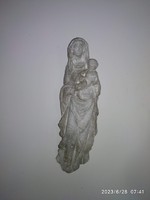 Szűz Anya gyermekkel, kültéri műkő Madonna relief, Mária kis Jézussal domború fali dísz