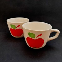 Pair of large granite apple mugs
