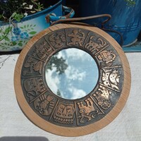 Retro copper horoscope mirror