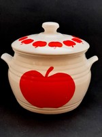 Gránit almás nagyméretű fedeles sótartó, tároló edény, 17 cm
