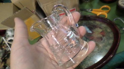 8 cm, broken, polished, crystal jug for cream, lemon juice...
