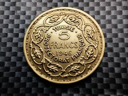 Tunézia 5 frank, 1365 (1946) Francia Protektorátus (1890 - 1957)