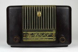 1N341 Antik Philips Philetta 54L csöves bakelitházas rádió 1954