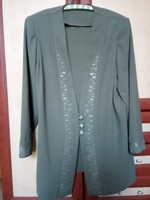 Women's green casual blazer, quilted