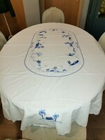 Chinese hand-embroidered oval tablecloth, tablecloth 188x137cm negotiable!!!!
