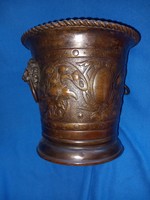 Antique Augsburg German 19th century marked lion's head decorative bronze red copper champagne bucket rare!!!!