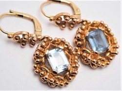 14K gold earrings with aquamarine