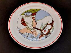 Zsolnay fairy tale pattern children's plate, snow white