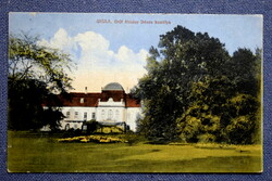 Gyula. Castle of Count Almásy Dénes - colored photo postcard 1920
