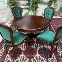 Antique style dining / meeting table with 4 upholstered chairs
