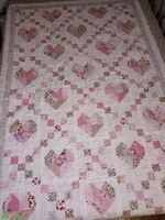 Szívek és szélkerekek patchwork takaró (Egyedi darab)