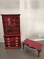 Doll house doll furniture table, cabinet