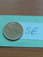 Estonia 10 cents 1991 tallin, brass se