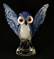 Murano colored glass larger size owl statue