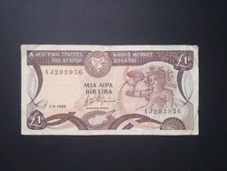 Ciprus 1 Lira 1989 F