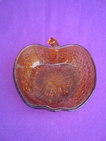 Serving bowl in the shape of a bronze apple