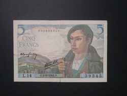 France 5 francs 1943 vf