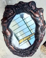 Art Nouveau design leather wall mirror wall mirror negotiable