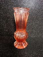 Salmon colored retro glass vase