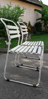 Retro tube frame beach chair, garden chair 2 pcs. Together