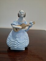 Déryné porcelain figurine in blue dress from Herend