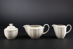 Höllóháza porcelain, 2 spouts + 1 sugar bowl, retro, marked