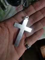 Large silver cross pendant, pendant, marked! 6.5 cm! 7 grams.