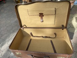 Régi bőr utazó bőrönd, koffer, táska