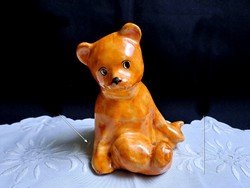 Bodrogkeresztúr ceramic large sitting teddy bear, bear