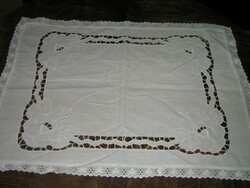 Charming antique small rosette lace tablecloth