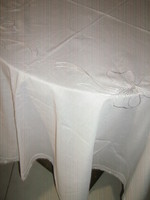Beautiful snow-white round bow tablecloth
