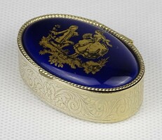 1N448 small porcelain metal rococo bowl with lid
