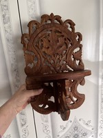 Larger folding carved wooden Indian shelf