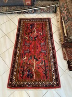 Handmade Iranian bird Persian carpet 75x140