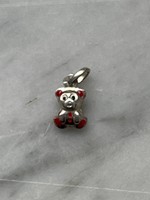 Fairy enameled silver teddy bear for children on a pendant or bracelet