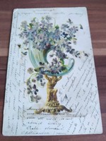 Antik, dombornyomott képeslap, használt, 1901