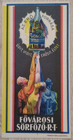 Fővárosi Sörfőző Rt. számolócédula, 1920 körüli