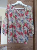 Floral print silk blouse