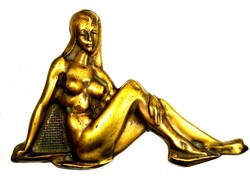 XX. No. Hungarian sculptor: seated nude bronze relief
