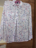 Floral print poplin blouse